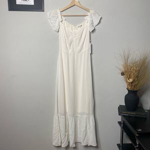 NEW Reformation Dress Butterfly Ivory Midi Dress Size 4